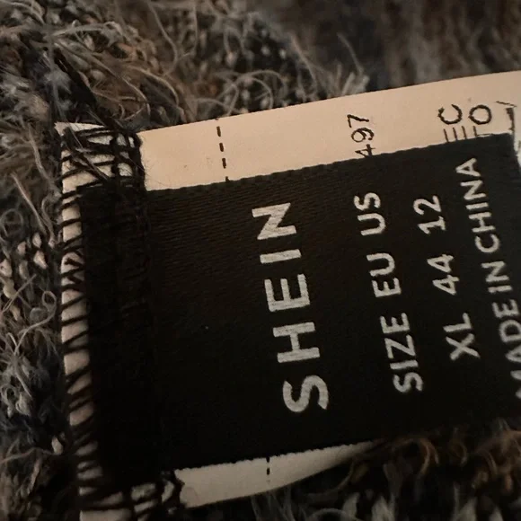 SHEIN Fuzzy Knit Chiqueas dress in Black and Gray - Picture 6 of 7